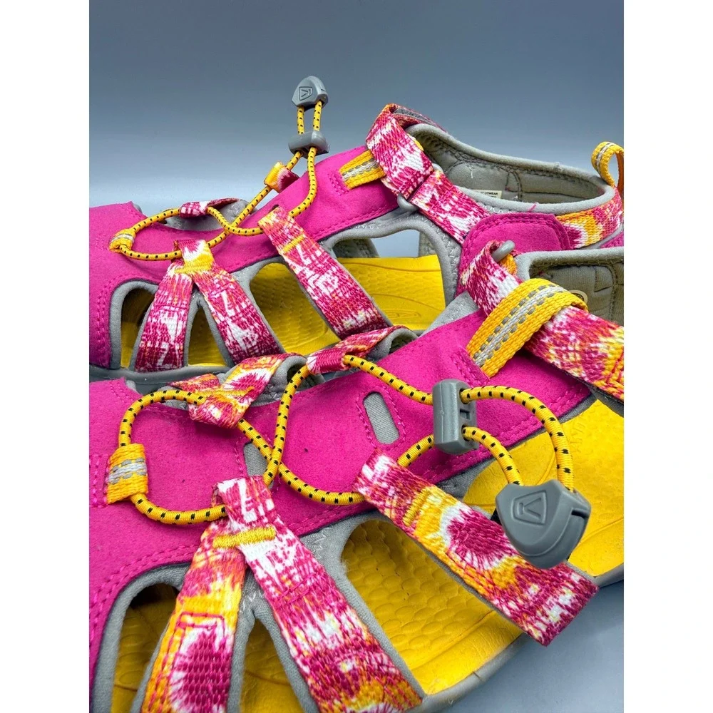 Keen‎ Kids Seacamp II CNX Pink Yellow Tie Dye Waterproof Sandals Size 7 Big Kid